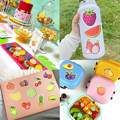 Fruit Stickers 50Pcs Tropical Fruit Aesthetic Waterproof Vinyl Stickers for Water Bottles, Laptop, Party Favors, Classroom Rewards & Gift Pack - style: Fruit Stickers