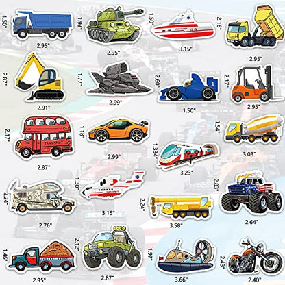 DETICKERS Vehicle Stickers for Kids Boys Water Bottle 50 PCS Waterproof Vinyl Gifts for Teen Boys Stickers - style: Vehicle