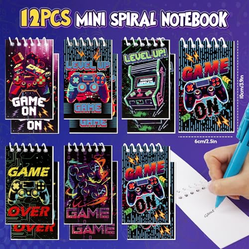 74pcs Video Game Party Favors for Kids Cool Fun Boxing Pens Mini Notebooks Stickers, Gamer Birthday Party Favors Funny Novelty Gifts Gaming Classroom Prizes Goodie Bag Stuffers for Teens Boys Girls