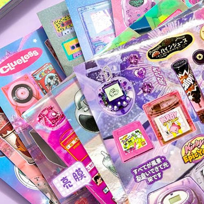2-in-1 Japanese Sticker Set, 650+ Showa & 800+ Y2K Designs | Nostalgic retro graphics for creative projects, DIY cards, journals, scrap albums, vision boards, crafts, or gifts. - color: 2 in 1