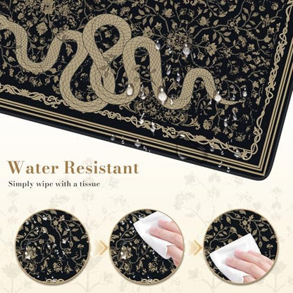 Large Desk Mat, Desk Matt for Desktop, Computer Gaming Mouse Pads, Stitched Edges Soft Mat for Desktop Office Home 35.4 x 15.7 Inches (Black Gold Snake) - color: Black Gold Snake
