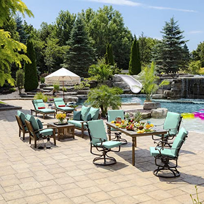Arden Outdoor Midback Chair Cushion, 18 x 16.5, Aqua Leala - color: Aqua Leala