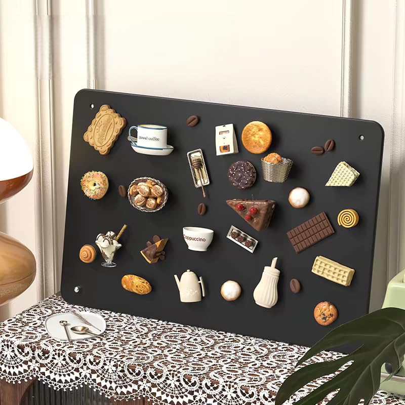 1-Pack Magnet Board, Magnet Display Stand, 12.6 x 11 Inch Memo Board with Removable Feet for Desk, Kitchen, Memo, Photo and Document Display (1, Black-Horizontal) - color: Black-horizontal