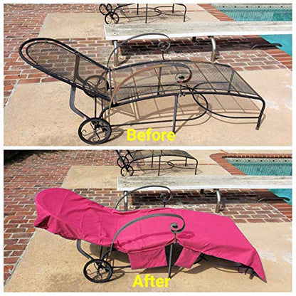 VOCOOL Lounge Chair Towel Cover Beach Chair Covers Towel 85 x 30 inch | Pool Chair Cover with Side Pockets, Chaise Lounge Cover, for Sunbathing Lounger Hotel Garden Holiday Garden Pool, Pink - color: Pink