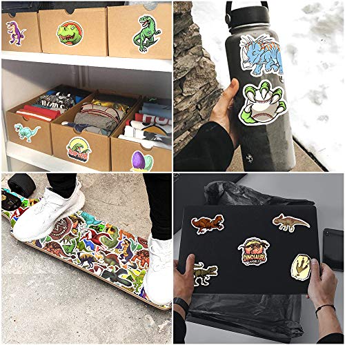 Dinosaur Stickers, 50Pcs Jurassic Dino & Fossil Waterproof Vinyl Stickers for Water Bottles, Laptop, Journals, Party Favors, Classroom Rewards & Gift Pack - style: Dinosaur Stickers