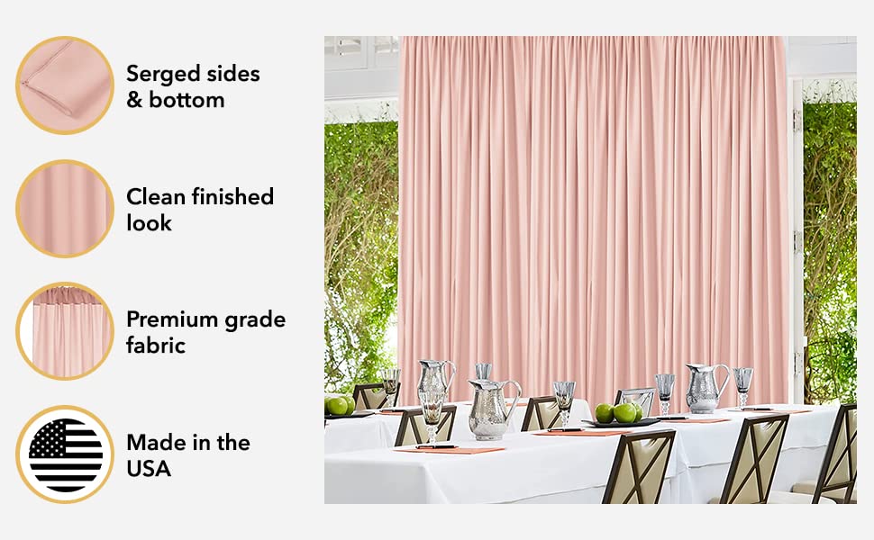 AK TRADING CO. 10 feet x 8 feet IFR Polyester Backdrop Drapes Curtains Panels with Rod Pockets - Wedding Ceremony Party Home Window Decorations - Fuschia - color: Fuschia