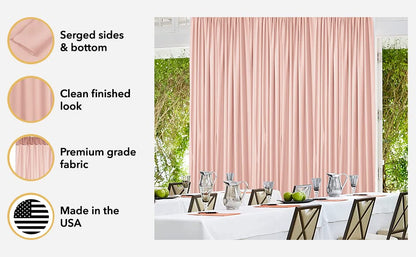 AK TRADING CO. 10 feet x 8 feet IFR Polyester Backdrop Drapes Curtains Panels with Rod Pockets - Wedding Ceremony Party Home Window Decorations - Dark Teal - color: Dark Teal