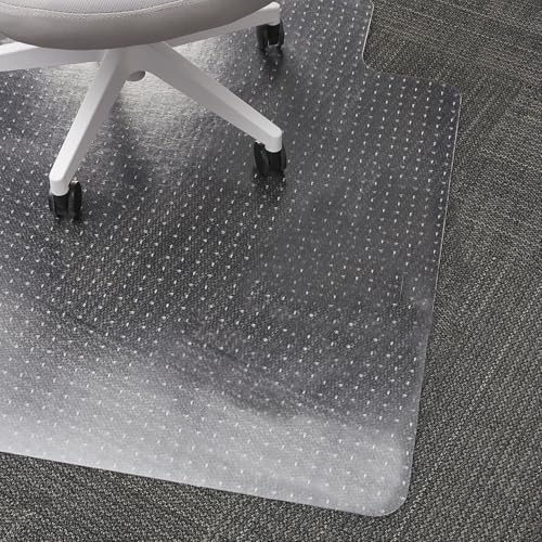 Staples Office Chair Mat, Clear Floor Mats with Lip, Flat-Pile Carpets, Extended Under-Desk Coverage, 36" x 48 Inch, Smooth Glide - size: 35.5" x 47.5", style: Flat-Pile