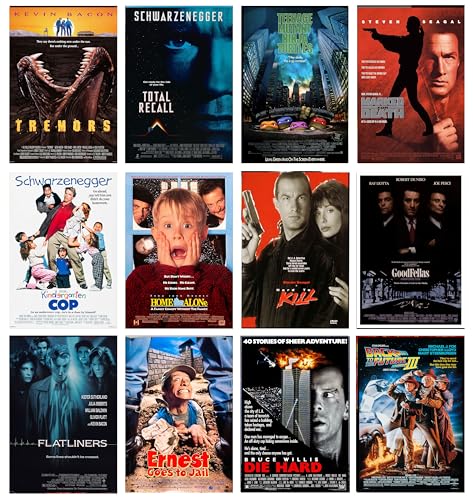 ArtDirect GalleryPack Wall Art – 12 Unframed 8x12 Movie Poster Prints from 1990, Collectible Décor for Home or Office - color: 1990 Movie Pack