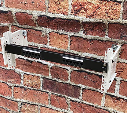 KENUCO 19 Inch Vertical Ends Wall Mount Rack Wall Mountable Server Rack w/Hardware Black (19'' X 4U White) - color: 19'' X 4u White