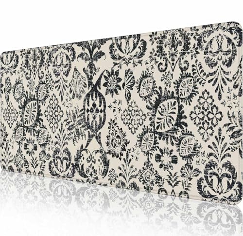 Large Gaming Mouse Pad with Stitched Edges, Desk Mat Extended Keyboard Pad, Non-Slip Rubber Base Desk Pad for Laptop, Office, Home, 31.5X11.8 inch Geometric Ethnic Pattern - color: Geometric Ethnic Pattern, size: 31.5L x 11.8W inches