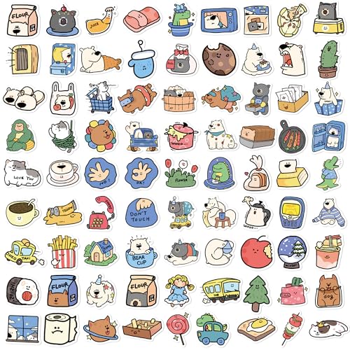 Kawaii Animal Mini Stickers, 100Pcs Cute Cartoon Vinyl Waterproof Stickers for Laptop Water Bottle Journals Scrapbooks Gifts for Adults - style: Mini Animal Stickers