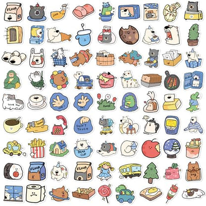 Kawaii Animal Mini Stickers, 100Pcs Cute Cartoon Vinyl Waterproof Stickers for Laptop Water Bottle Journals Scrapbooks Gifts for Adults - style: Mini Animal Stickers