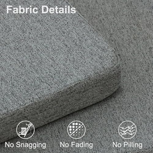 Shinnwa Kitchen Chair Cushions, Non-Slip Dining Chair Cushions with Ties and Machine Washable Cover, 17 x 16.5 x 2in, Dark Grey - color: Dark Grey