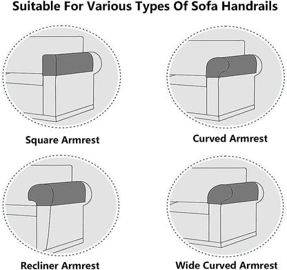 Soft Sofa Armrest Covers - Skin-Friendly Stretch Polyester, Comfortable Scratch Resistant for Square/Curved/Reclining Armrests, One Pair, Dark Brown - color: Dark Brown