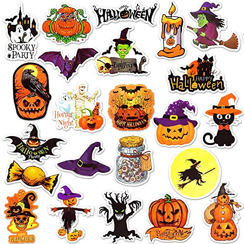 Halloween Stickers, 50 Pcs Cute Waterproof Vinyl Stickers for Laptop Water Bottle Scrapbook, Halloween Party Favor Gifts for Teens Adults - style: Helloween Stickers