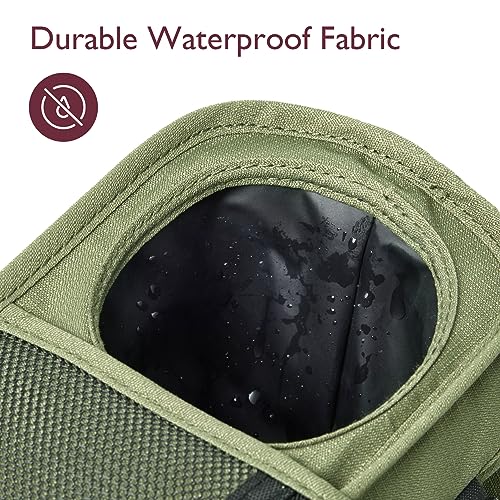 Momcozy Universal Baby Stroller Organizer, 2 Insulated Cup Holder, Detachable Zippered Pocket, Adjustable Shoulder Strap, Large capacity for baby essentials, Compact Design Fits Any Strollers - color: Green