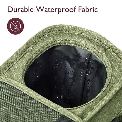 Momcozy Universal Baby Stroller Organizer, 2 Insulated Cup Holder, Detachable Zippered Pocket, Adjustable Shoulder Strap, Large capacity for baby essentials, Compact Design Fits Any Strollers - color: Green