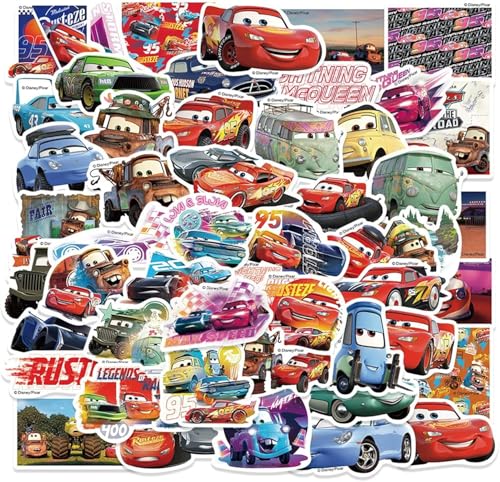 50PCS Cartoon Movie Cars Stickers for Kids, Racing Car Sticker, Sports Car Decals, Vinyl Waterproof Stickers Suitable for Water Bottles, Laptops, Skateboard,Helmet (car) - color: Car