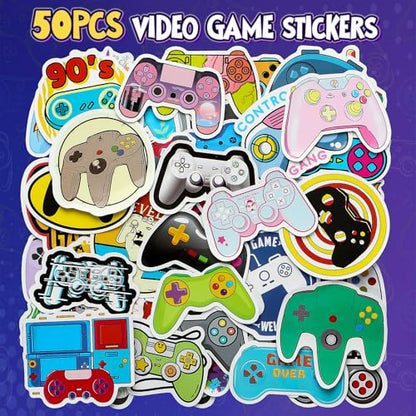 74pcs Video Game Party Favors for Kids Cool Fun Boxing Pens Mini Notebooks Stickers, Gamer Birthday Party Favors Funny Novelty Gifts Gaming Classroom Prizes Goodie Bag Stuffers for Teens Boys Girls