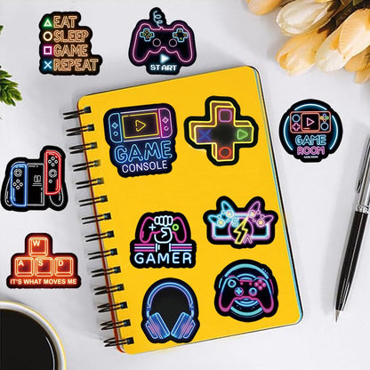 50Pcs Neon Game Stickers, Video Game Stickers, Gamer Waterproof Vinyl Decals for Laptop, Water Bottle, Skateboard, Gamer Decor, Party Favors Gifts - style: Neon Game Stickers