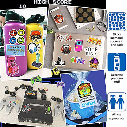 DETICKERS Water Bottles Stickers for Boys Kids 50 PCS Waterproof Video Game Vinyl Stickers Gamer Gifts for Teen Boys - style: Game