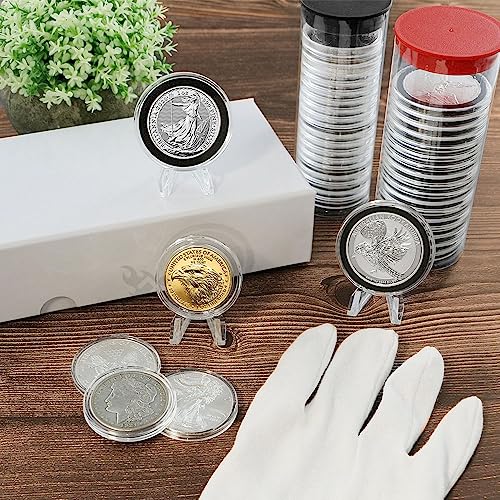 OnFireGuy Clear Display Stand Easel for Holder Coin Capsules Challenge Medals Casino Chips, 10 Pack