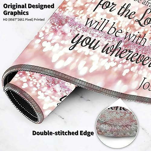 Extended Large Gaming Mouse Pad with Coaster 35.4 x 15.7 Full Desk Mousepad Stitched Edges Desk Pad Extended Large Gaming Mouse Pad for Desk Office Home Ultimate Gaming Desk Mat-Inspiration Quote - color: Inspiration Quote, size: 35.4L x 15.7W inches