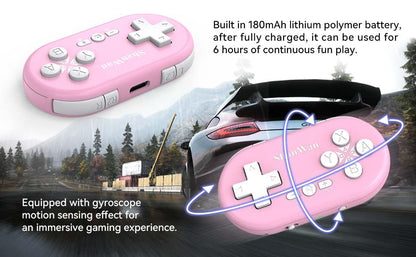 ShanWan Bluetooth Gamepad Keychain Sized Mini Controller for Switch, Windows, Android, iOS & PS4（pink ） - color: PINK