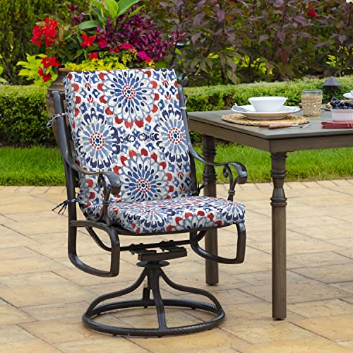 Arden Outdoor Midback Chair Cushion, 18 x 16.5, Clark Blue - color: Clark Blue