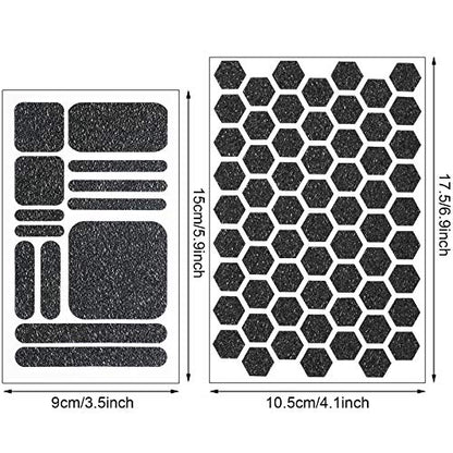 4 Pieces Cell Phone Grip Decal Tape Stickers Anti-Slip Phone Case Hexagon Decal Sticker for Phone Mouse Laptop Tablet Gaming Case Crafting, Black