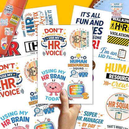 20PCS HR Stickers – Funny Human Resources Office Humor Vinyl Waterproof Stickers for Managers, Recruiters, Laptop, Water Bottle