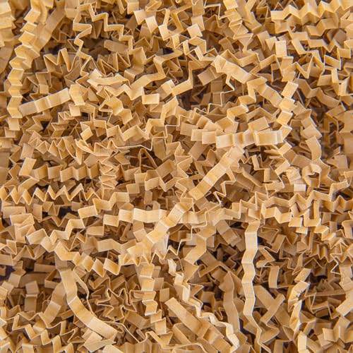 Caleihd Crinkle Cut Paper Shred Packing Grass Cushion Paper Streamer for Christmas Wedding Birthday Bridesmaid Engagement Craft Gift Boxes Bags Basket Filler Decoration 4.5oz Brown - color: Brown