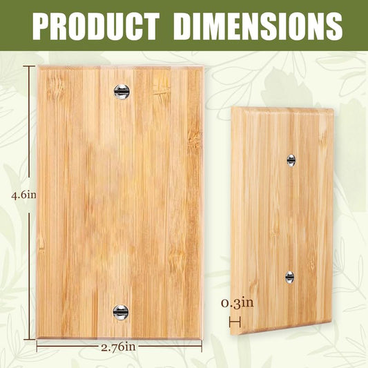 4PC Solid Wood Single Toggle Light Switch Plate 4.5" X 2.76" Bamboo Light Switch Cover Quality Raw Wooden Decorative Blank Light Switch Cover Plate - color: 4PC-Single Toggle Blank