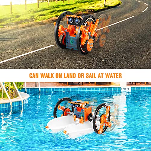 STEM 13-in-1 Education Solar Robot Toys for Age 8-12, DIY Building Science Experiment Robots Kit Birthday Gifts for 8 9 10 11 12 Years Old Boys Girls Kids Teens, Solar Powered by The Sun - color: Orange