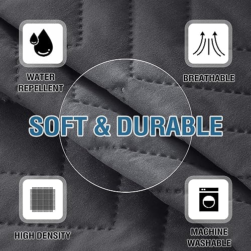 H.VERSAILTEX Armrest Covers for Sofa Water Resistant Couch Arm Covers Remote Control Holder Sofa Armrest Organizer for Magazine, Tablet, Phone, iPad(Set of 2, Gray/Beige) - color: Double Diamond-gray/Beige