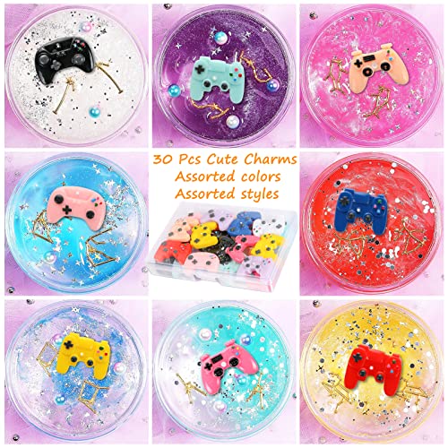 30 Pcs Video Game Controller Decor for Crafts, Flatback Resin Beads Video Game Controller Beads Mini Game Controllers Embellishments for Adults DIY Scrapbooking Supplies