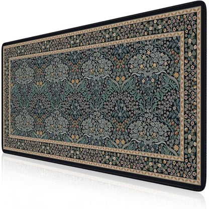 iCasso Desk Cover Mat, Office Mouse Pad, Desk Protector Mat, Extra Large Matt for Desktop,Anti-Slip XXL Big Mousepad with Stitched Edges for Computer Keyboard Retro Black - color: A-retro Black