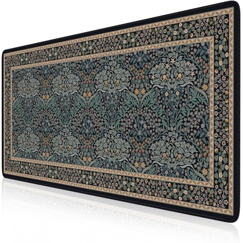 iCasso Desk Cover Mat, Office Mouse Pad, Desk Protector Mat, Extra Large Matt for Desktop,Anti-Slip XXL Big Mousepad with Stitched Edges for Computer Keyboard Retro Black - color: A-retro Black