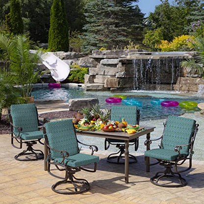 Arden Outdoor Midback Chair Cushion, 18 x 16.5, Water Repellent, Fade Resistant 18 x 16.5, Alana Tile - color: Alana Tile