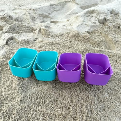 Sand Beach Cup Holder with Pocket Sand Beach Coasters Drink Cup Holders for Travel Multicolor 2 Pack Color Lake Green/Lake Green - color: Lake Green/Lake Green
