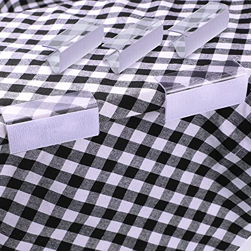 Maitys 180 Pcs Clear Table Skirt Clips Bulk, Transparent Plastic Tablecloth Clip Holder Clamps with Hook Loop for Wedding Picnic Camping Party Indoor Outdoor Events, Fits 3/4 to 1 Inch Thick Tables