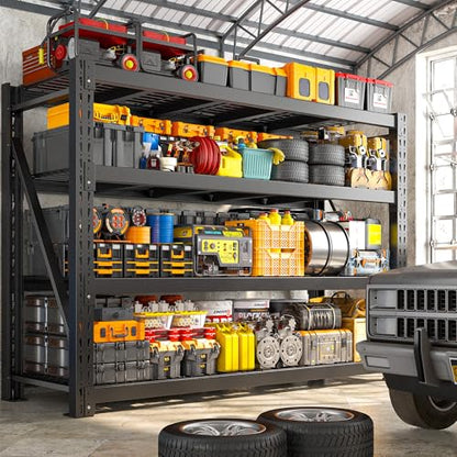 Bepatio 9400LBS Garage Shelving Heavy Duty,68'W Storage Shelves,Large Industrial Metal Shelving,4Tier Shelving Unit,Adjustable Rack Shelf for Basement Warehouse Commercial School,23.7'Dx72'H,Black - size: 68"W x 23.7"D x 72"H, 4-Tier