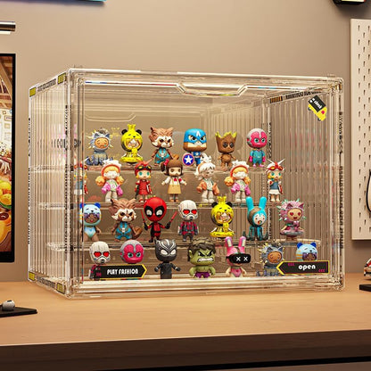BOHOIDEE 4 Tiers Clear Display Case for Figures, Acrylic Storage Organizers Box with Magnetic Door, Large Dustproof Showcase for Collectibles Action Figure - size: Tabletop Large