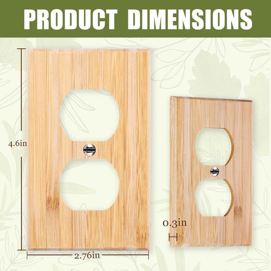 10PC Solid Wood Double hole Outlet Light Switch Plate 4.5" X 2.76" Bamboo Light Switch Cover Quality Raw Wooden Decorative Bedroom Kitchen Home Decor Double hole Outlet - color: 9-10PC-Double hole Outle