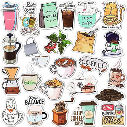 Coffee Stickers for Kindle Funny Coffee Stickers for Water Bottles Scrapbook Laptop Book Waterproof(50 Pcs) - style: Coffee Stickers