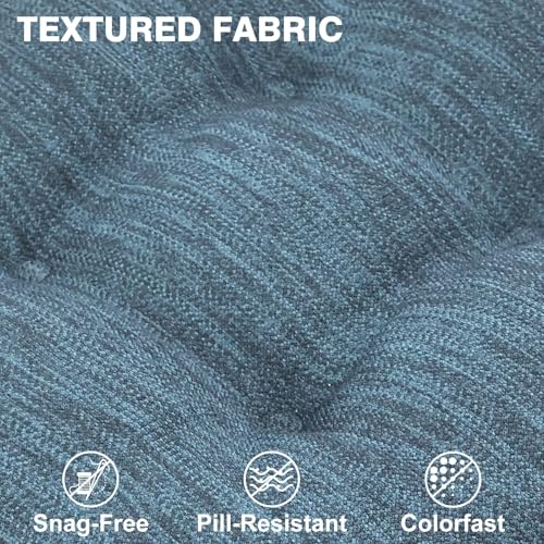 Shinnwa Kitchen Chair Cushions Set of 4, Dual-Layer Memory Foam Dining Chair Cushions, Patented Design Seat Pads with Ties, 16.5 x 16.5 x 3.5in, 4 Pack, Denim Blue - color: Denim Blue, size: 4 Count (Pack of 1)