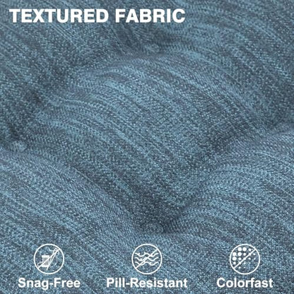 Shinnwa Kitchen Chair Cushions Set of 4, Dual-Layer Memory Foam Dining Chair Cushions, Patented Design Seat Pads with Ties, 16.5 x 16.5 x 3.5in, 4 Pack, Denim Blue - color: Denim Blue, size: 4 Count (Pack of 1)