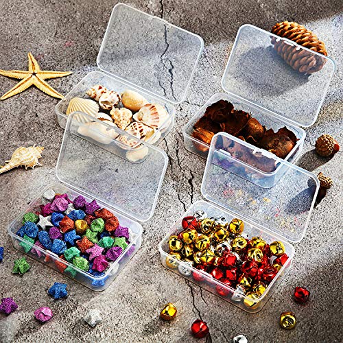 SATINIOR 24 Packs Small Clear Plastic Beads Storage Containers Box with Hinged Lid for Storage of Small Items, Crafts, Jewelry, Hardware (3.7 x 2.5 x 1 Inches) - size: 3.7 x 2.5 x 1 in