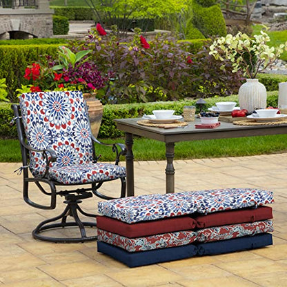 Arden Outdoor Midback Chair Cushion, 18 x 16.5, Clark Blue - color: Clark Blue